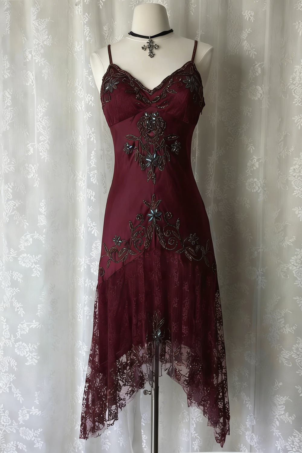 Dark Blue Ethereal Fairy Gothic Mermaid Prom Dress Pretty Floral Beaded Sequin Midi/Short Homecoming Dress Date Dress Party Dress gh4617