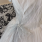 Light Gray Strapless Cinched Waist Voluminous Skirt Long Romantic Dress, Wedding Gown gh7826