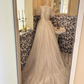 Ivory Square Neck Puff Sleeve Waist-Cinched Full Flared Romantic Dress, Wedding Gown gh7523