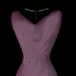 Dusty Purple Vintage Maxi Evening Gown, V‑Neck Sleeveless, Dotted Bead Neckline, Fitted Waist, Bias‑Cut Flowy Floor‑Length Skirt, Scalloped Hem, Formal Prom Party Dress gh8883