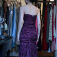 Strapless Dark Purple Evening Gown Full Ruched Bodice Mermaid Long Prom Dress gh9692