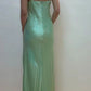 Green Vintage Fashion Beaded Spaghetti Straps Long satin Formal Prom Dress, Evening Dress, Party Dress gh3501