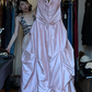 Light Pink Satin Strapless Sweetheart Evening Gown Beaded Multi Layer Ruffle Ball Gown Long Formal Prom Dress gh9744