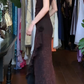 Dark Brown Vintage Prom Dress Strapless Tube Neck All Over Sequin Bodycon Layered Ruffle Tulle Long Evening Gown gh9613
