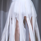 ✨Girlhomeshops-Halter White Fringe Chiffon Evening Gown Deep V Irregular Party Dress gh10036