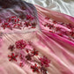 Pink Gradient Gorgeous Lightweight Exquisite Beaded Spaghetti Strap Long Chiffon Ball Gown Evening Gown Party Dress gh3339