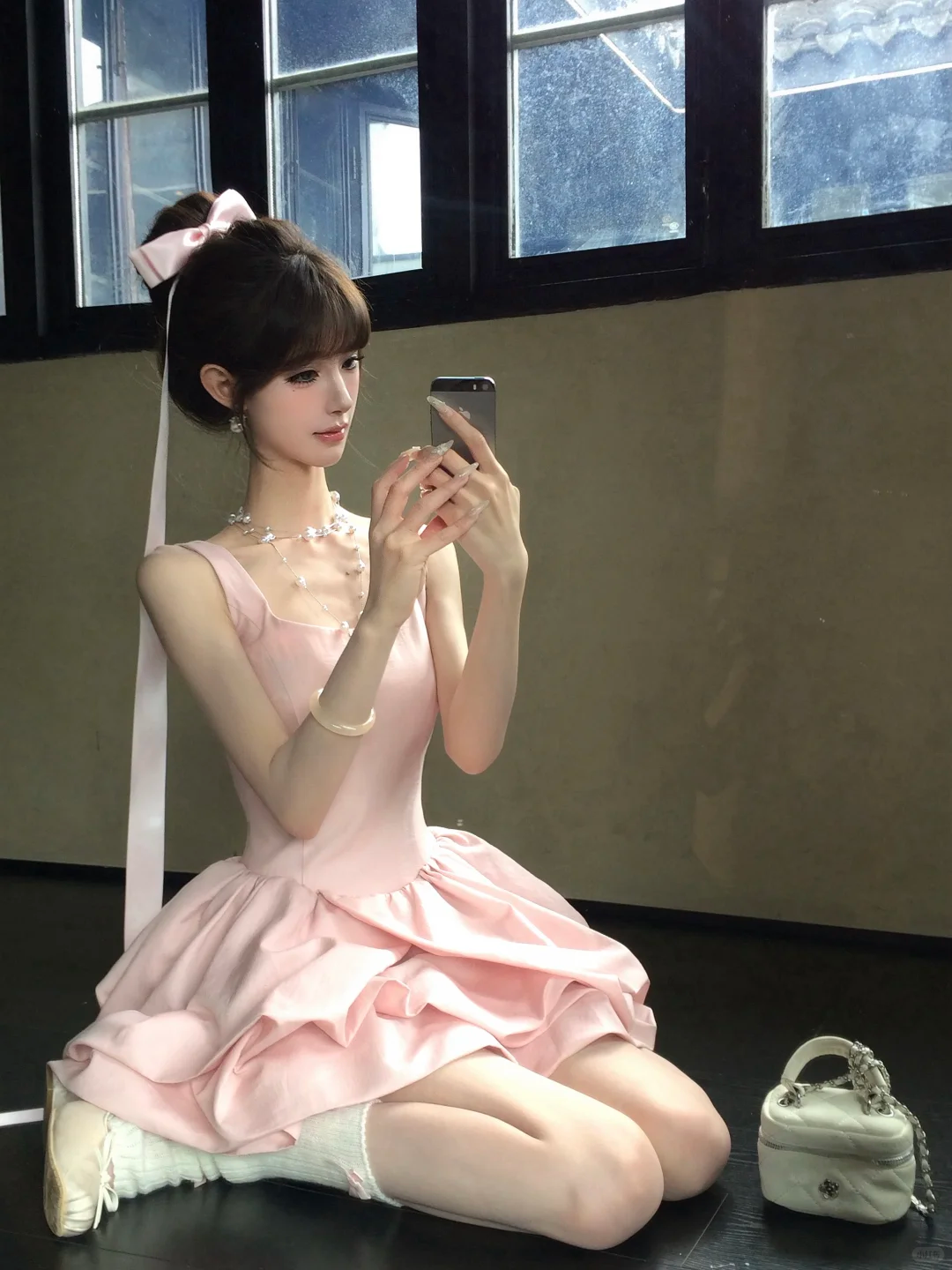Women Sweet Pink Square Neck Homecoming Dress Wide Strap High Waist Irregular Ruffle Puffy Short Party Dress gh9425