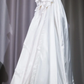 ✨Girlhomeshops-White Puff Sleeve Lace Wedding Gown High Neck Satin Ballgown Bridal Dress gh10096