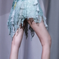 ✨Girlhomeshops-Mint Green Lace Sequin Spaghetti Strap Evening Dress V Neck Irregular Ruffle Fringe Party Gown gh10049