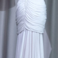 ✨Girlhomeshops-White Strapless High Low Prom Dress, Beaded Chiffon Formal Gown gh9917
