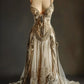 Robe de soirée longue en tulle, élégante et dorée, style rétro, avec appliques florales, en dentelle exquise, coupe trapèze, longueur au sol, robe de bal, robe de mariée, gh3695