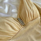 Cremegelb glänzendes elegantes exquisites Perlenträger langes Chiffon-Ballkleid, Abendkleid, Partykleid, Abschlusskleid gh3508