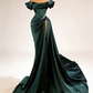 Off-ShoulderGown - Knot Corset High-Slit Train Evening/Red Carpet/Theme Ball Maxi Dress gh6997