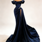 Off-ShoulderGown - Knot Corset High-Slit Train Evening/Red Carpet/Theme Ball Maxi Dress gh6997