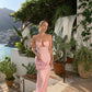 Pink Fashion Simple Shell Design Spaghetti Strap Long Ball Gown Evening Dress Wedding Guest Dress gh3022