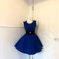 Royal Blue Textured Homecoming Dress Sleeveless Round Neck A-Line Cocktail Party Gown gh9379