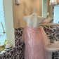 Light Pink Spaghetti Strap Sequin Straight Fit Long Vintage Romantic Dress, Wedding Gown gh7537