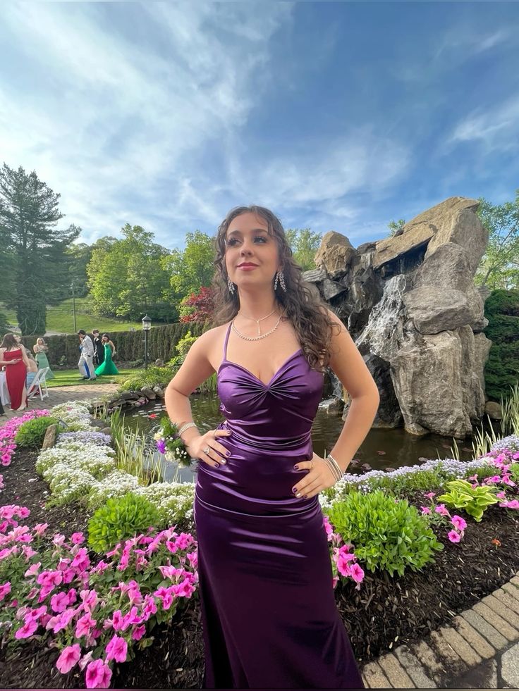 Lila/Blau Mode Elegante Liebsten Neck Strap Lange Dünne Satin Formale Ballkleid Abendkleid Party Kleid Graduation Kleid gh3468