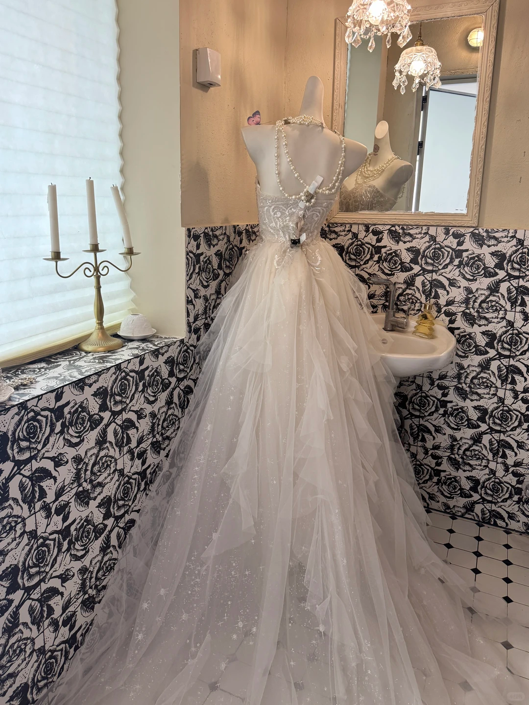 Light Gray Apricot Strapless Waist-Cinched Tiered Cake Skirt Long Vintage Romantic Dress, Wedding Gown gh7502