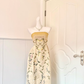 Cream Yellow Strapless Midi Cocktail Dress, Golden Wheat Embroidery With Rhinestones Floral Bird Embroidery Sheath Vintage Party Gown gh9254