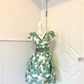 White Green Floral Homecoming Dress V Neck Cap Sleeve A-Line Cocktail Party Gown gh9384