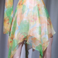 ✨Girlhomeshops-Watercolor Print Halter Chiffon Cocktail Dress Irregular Ruffle Hem Party Gown with Matching Shawl gh10053