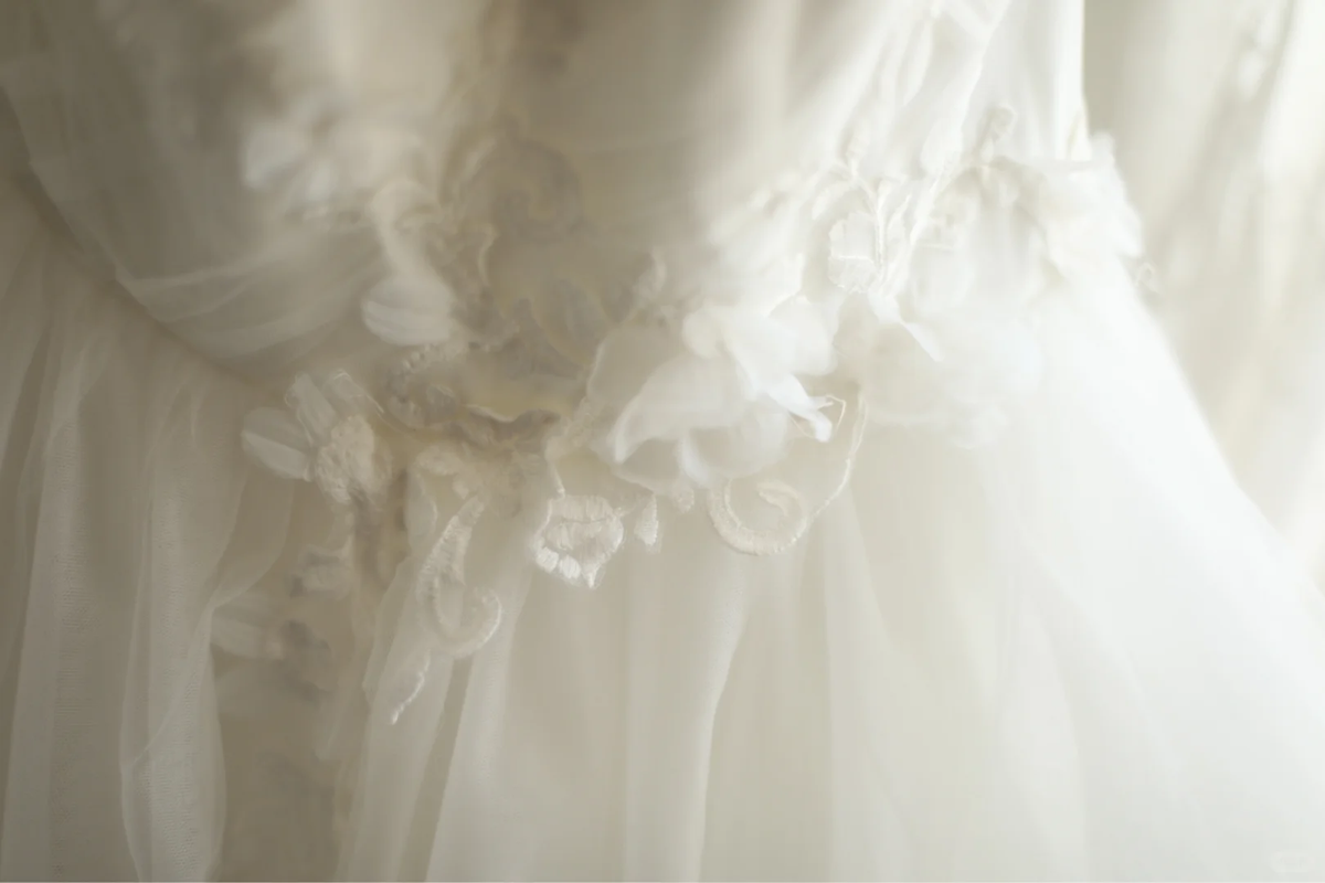 Strapless Ball Gown Wedding Dress, Sweetheart Neck Lace Embroidery 3D Floral Appliqué Two‑Layer Tulle Bridal Gown gh9123