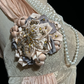 ✨Girlhomeshops-Nude Pink One Shoulder Draped Satin Gown Lace 3D Floral gh10141