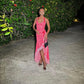 Rosa Mode Strumpf Exquisite Perlen Lange Rüschen Chiffon Ballkleid Abendkleid Partykleid gh3260