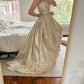 Off-white stylish elegant long satin ball gown evening dress reception wedding dress gh3205