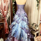 Robe de soirée longue en tulle violet, rose, bleu, dégradé, mode rétro, élégante, délicate, florale, perles, douce et élégante, longueur au sol, gh4156
