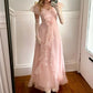 Rosa süßes langes Tüll Ballkleid Abendkleid Weihnachtsfeierkleid gh3261