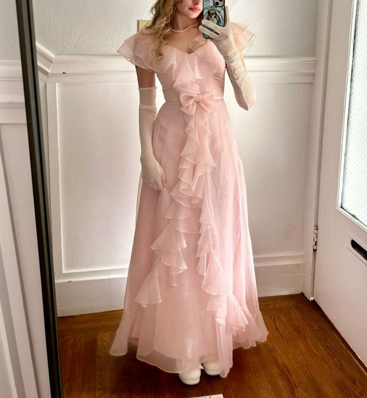 Rosa süßes langes Tüll Ballkleid Abendkleid Weihnachtsfeierkleid gh3261
