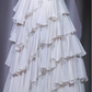 ✨Girlhomeshops-White Halter Tiered Ruffle Prom Dress Deep V Backless Pleated Satin High Low Evening Gown gh10054
