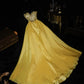 Yellow gorgeous shiny beaded long tulle ball gown evening dress party dress birthday dress gh4456