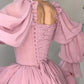 girlhomeshops-Retro, elegantes, fließendes A-Linien-Ballkleid aus Chiffon mit langen Ärmeln und Korsett gh5754