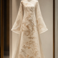 ✨Girlhomeshops-Mandarin Collar Bell Sleeve Lace Qipao Dress with Landscape Embroidery gh10299
