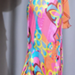 ✨Girlhomeshops-Pink Orange Floral Print Halter Maxi Dress High Slit Chiffon Party Gown gh10030