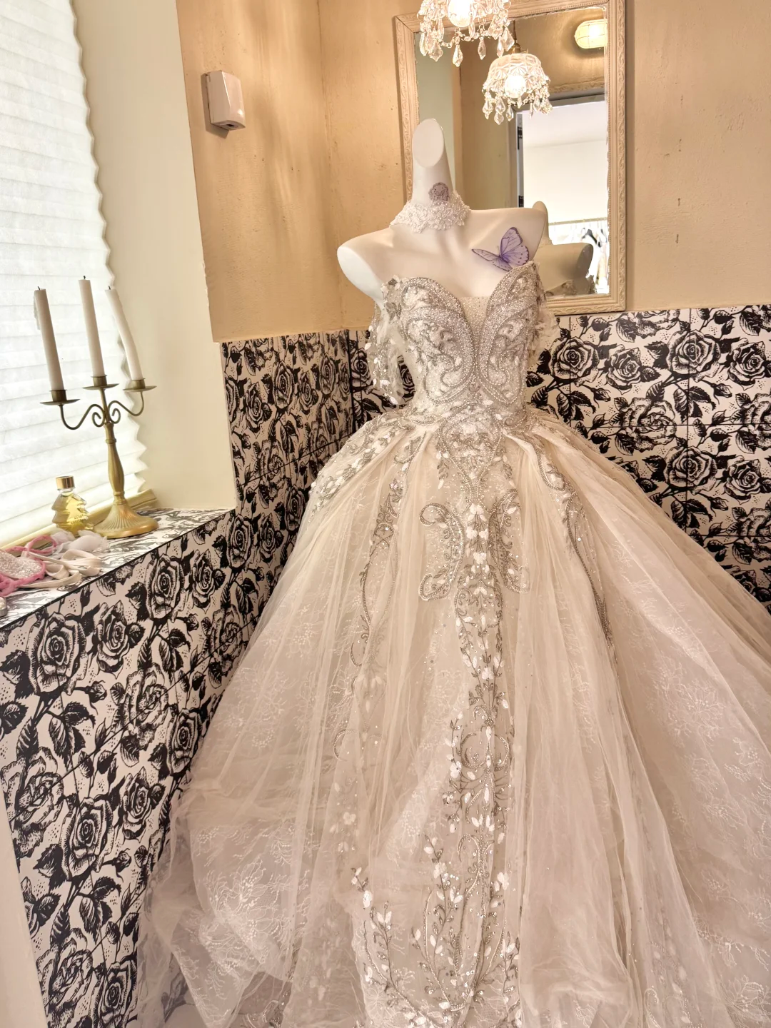Ivory Strapless Rhinestone Elegant Premium Cinched Waist Voluminous Skirt Long Romantic Dress, Wedding Gown gh7793
