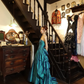 Peacock Blue Strapless Corset Ball Gown Shimmer Full Skirt Long Prom Dress gh9864