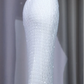 ✨Girlhomeshops-White Sequin Mermaid Evening Dress, U Neck Wide Strap Sparkly Formal Gown for Women gh9921