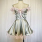 Mintgrün Süßes Kurzes Satin Homecoming Kleid Geburtstagskleid gh4628