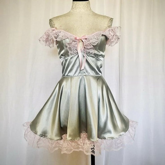 Mintgrün Süßes Kurzes Satin Homecoming Kleid Geburtstagskleid gh4628