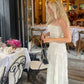 Ivory Tulle Spaghetti Strap Elegant Long Evening Gown Party Dress gh3014