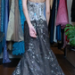 Black Grey Ombre Vintage Prom Dress Spaghetti Straps Sweetheart Hand Beaded Embroidery Mermaid Long Evening Gown gh9622