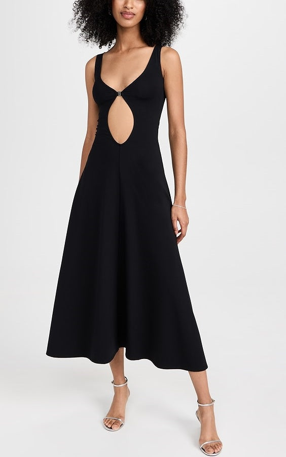 Girlhomeshops - Robe de soirée longue en mousseline de soie, élégante et sexy, noire, gh5154