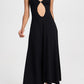 Girlhomeshops - Robe de soirée longue en mousseline de soie, élégante et sexy, noire, gh5154