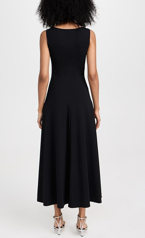 Girlhomeshops - Robe de soirée longue en mousseline de soie, élégante et sexy, noire, gh5154