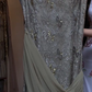 Sage Green Spaghetti Strap Silver Sequin Embroidered Draped Ruched Long Evening Prom Dress gh9784