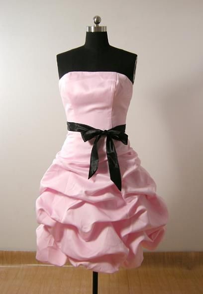 Robe courte rose d'anniversaire, robe de fête, robe de rentrée scolaire gh6864